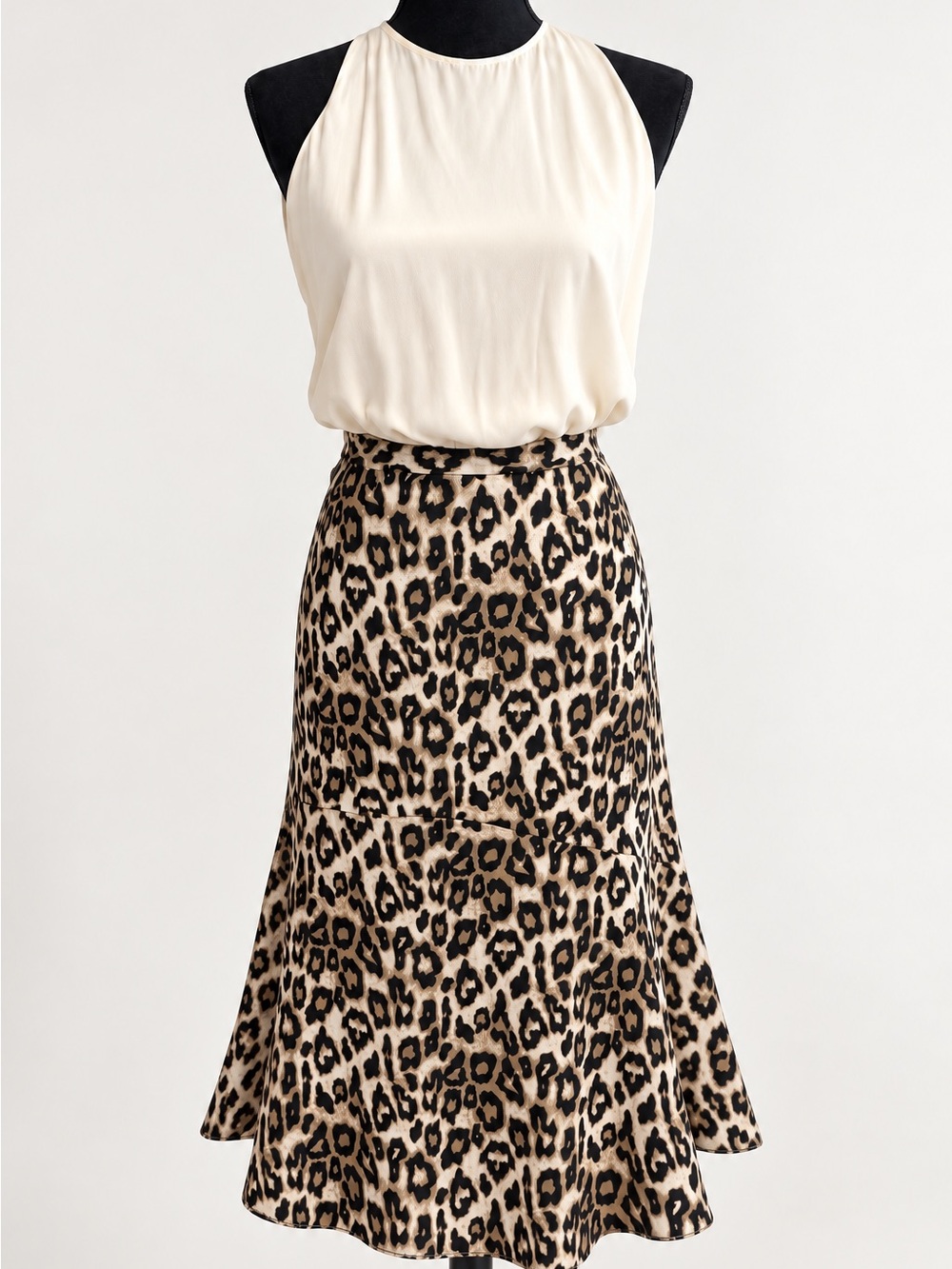 Banana Republic Factory Leopard Print A-Line Skirt Size 10, Fully Lined EUC